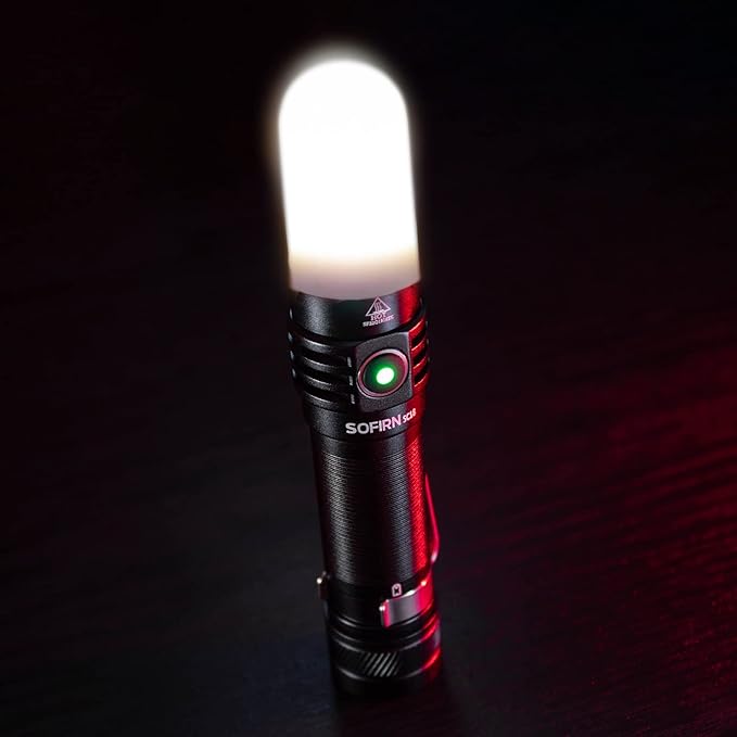 77outdoor EDC Small Rechargeable Flashlight, Sofirn SC18 1800 High Lumen Flashlight, Super Bright Pocket Light with Powerful SST-40 LED, Type C Charging Port,Magnetic Base Tail Cap and Diffuser
