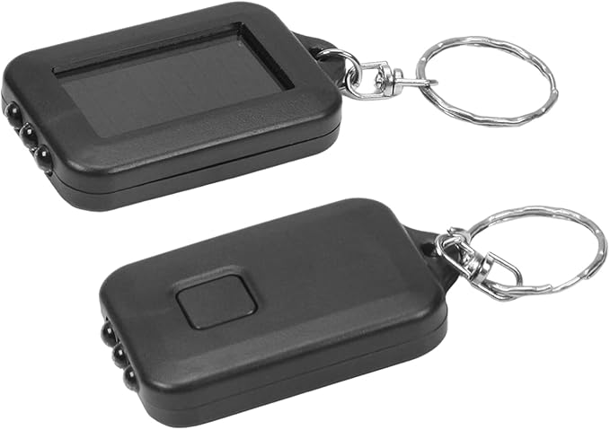 Othmro 10Pcs Mini Keychain Flashlight, Solar Bright White Keychain Portable Ultra Bright Little LED Light Energy Power LED Cute Square Style Lam for Camping Traveling Outdoor