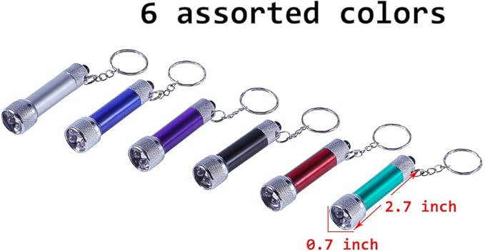 Antner 18pcs Mini Flashlights Keychain 5 Bulbs LED Keychain Toy for Kids Party Favors, Camping, Travel, Home or Office(Battery Included)
