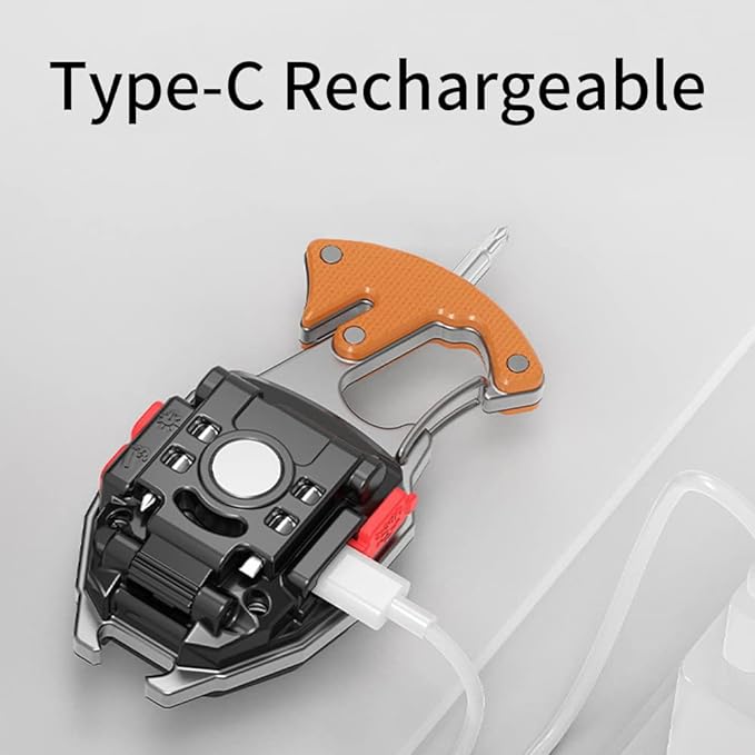 LED Small Flashlight Multitool, Rechargeable Keychain Light, COB Multi-Function Mini Work Light, 500 Lumens, 7 Lighting Modes with Electric Lighter, Seat Belt Cutter, Screwdriver, Whistle