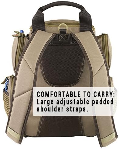 Wild River by CLC WT3503 Tackle Tek Recon Lighted Compact Tackle Backpack & Four PT3500 Trays, Clear, Water-Resistant Phone Storage,Beige , 12.75 x 6.75 x 15 "