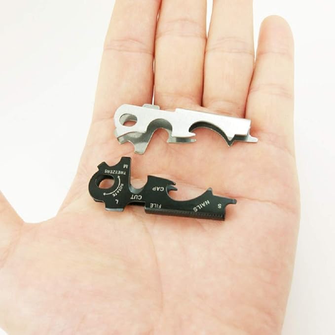 2 pc of 8 in 1 Stainless Steel Multi-function Tool Keychain Outdoor Survival Gear