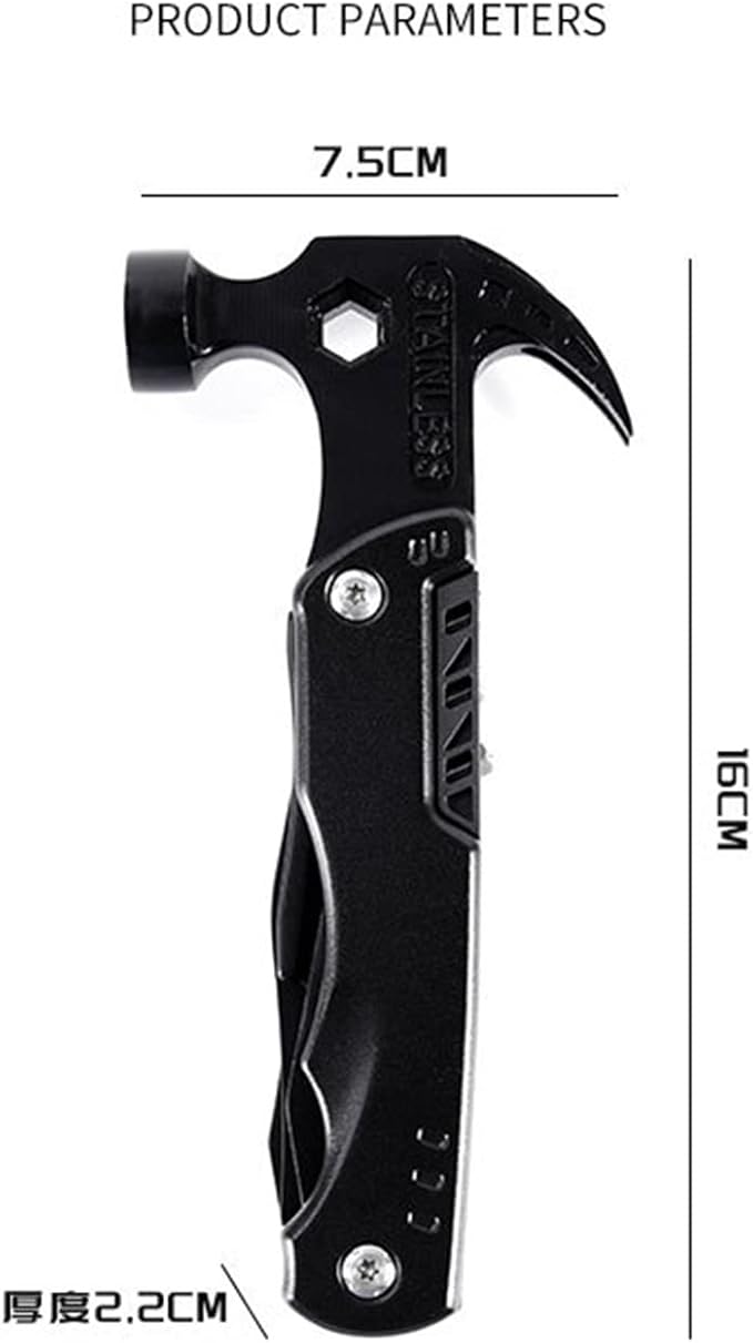 1X Survival Tools Gadgets Multitool Hammer, Father's Day Gifts Birthday Present for Men Dad Boy Grandpa, 14 in 1 DIY Survival Gadget Kit Tool Camping Backpacking Accessories