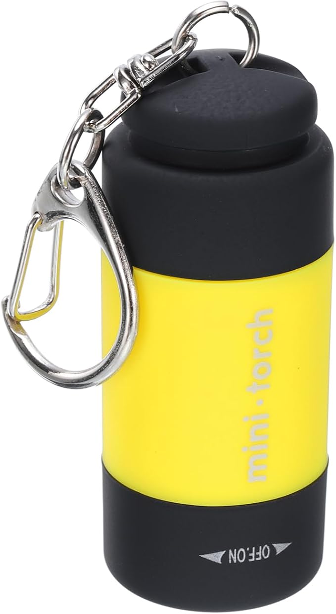 PATIKIL Mini Keychain Flashlight, Pocket LED Flashlight Portable Torch USB Rechargeable for Outdoor Camping Party, Yellow