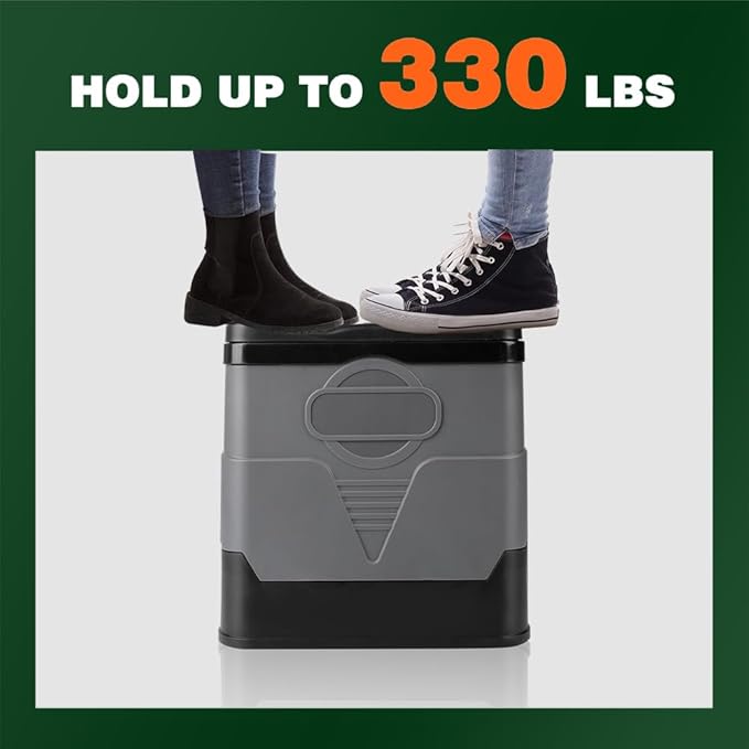 Adult Portable Toilet, Outdoor Camping Portable Toilet, Foldable Travel Toilet with Cover, Suitable for Hiking/Long-Distance Travel