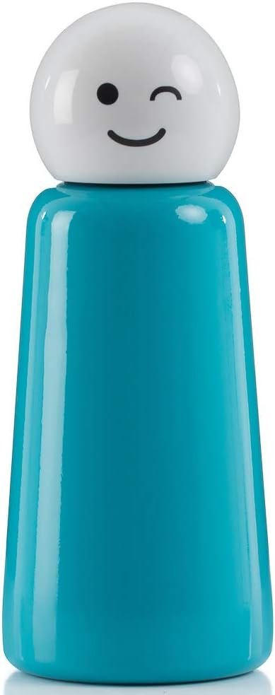 Stainless Steel Water Bottle | 300ml Insulated Water Bottle BPA Free | Cold for 24+ Hours, Hot for 12 | Sky Blue & White Wink by Lund London (7159)