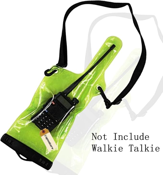 Lsgoodcare 5Pcs Portable Two Way Radio Waterproof Rainproof Bag Case Pouch Compatible with Motorola Kenwood Midland UV-3R UV-5R PX-888 Walkie Talkie Radio,5 Inch x 13.8 Inch, Green