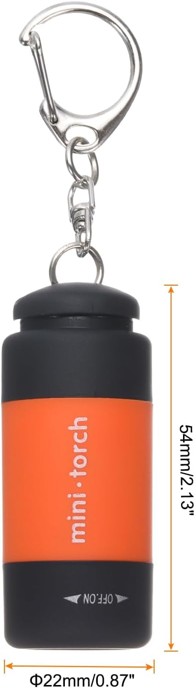 PATIKIL Mini Keychain Flashlight, Pocket LED Flashlight Portable Torch USB Rechargeable for Outdoor Camping Party, Orange