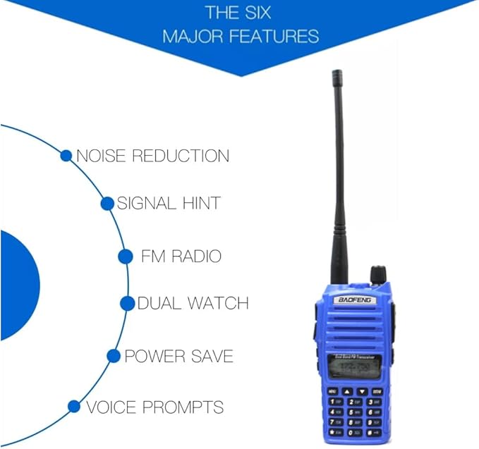 2 Pack BAOFENG UV-82 Dual Band Two Way Radio, 5W Ham Radio Handheld Walkie Talkies (Blue)