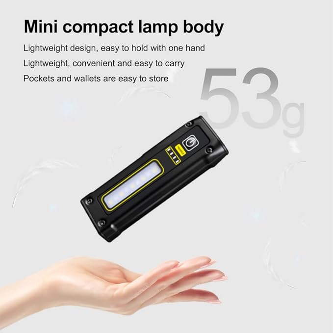 Portable Rechargeable LED Work Light, Mini Magnetic Flashlights for Mechanics with COB Sidelight, Small Multi-Use Waterproof Super Bright Car Repair Emergency Trouble Light