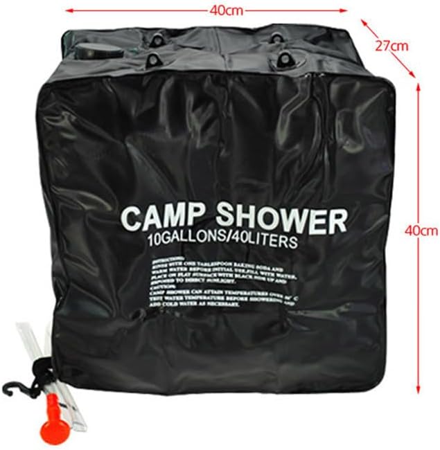 DS. DISTINCTIVE STYLE Camping Shower Bag 10 Gal/40 L Portable Solar Shower Bag with Removable Hose and On-Off Switchable Shower Head for Camping, Hiking, Traveling, Beach Swimming
