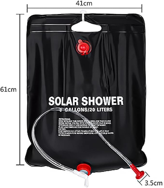 20L Foldable Solar Shower Bag Hot Water Bag Large Capacity Shower Bag Bath Bag for Outdoor Camping Travel Hiking