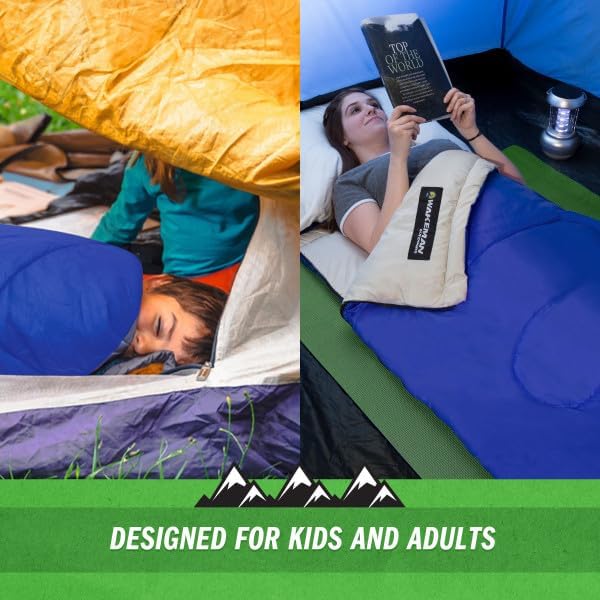 Wakeman Outdoors Sleeping Bag-Lightweight, Carrying Bag with Compression Straps Included-Great for Adults