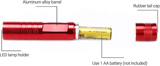 Red Mini Flashlight, High Brightness Water-Proof Portable Outdoor Emergency LED Pocket Flashlight Handheld Flashlights for Cycling, Emergency Small Strong Light Keychain