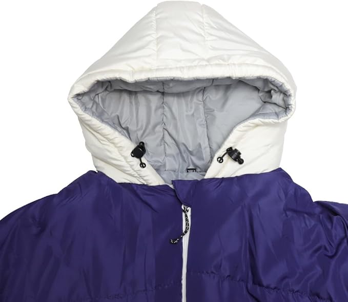 Thermotuff Wearable Sleeping Bag with Dual Hoodie, Long Sleeves, Pockets & Adjustable Drawstring - Ideal for Camping, Cold Weather Hiking, and Stadium Sak Blanket