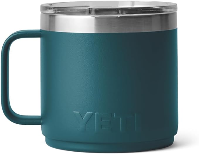 YETI Rambler 14 oz Stackable Mug, Vacuum Insulated, Stainless Steel with MagSlider Lid, Agave Teal