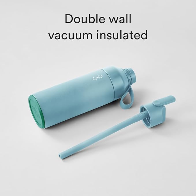 Ocean Bottle - Recycled Stainless Steel Go Water Bottle - Eco-Friendly & Reusable Bottle - Sky Blue - 17 oz