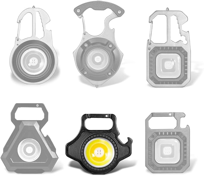 Keychain Flashlight for Camping - Mini Size - Rechargeable Keychain Light Pocket Mate for Keyring, 5 Modes, Multiple Functions (Black-3)