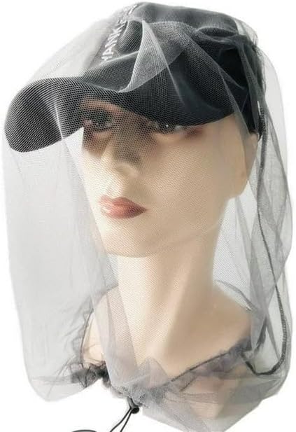 Gray Mosquito Net Mesh Face Neck Fly Netting Hood from Bugs Gnats No See Net for Outdoor Hiking Camping Climbing with Carry Bags Fits Most Sizes of Hats Caps Camping and Hiking Equipment