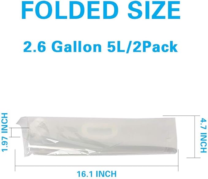2.6 Gallon Collapsible Water Container Bag, BPA Free Food Grade Clear Plastic Storage Jug for Sport Camping Riding Mountaineer,Freezable,Food Grade (2.6 Gal, 2-pack)