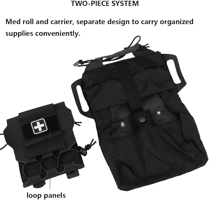 Tactical Medical Molle First Aid Pouch Two Piece System Micro Med kit Emergency Hunting Bag(Medium Size)