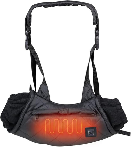 Heated Hand Muff, Portable USB Heating Hand Warmer Pouch for Winter Outdoor Hunting Camping Sport Golf Hike Football, Heated Waist Pouch with 3 Heating Levels (Black-1)