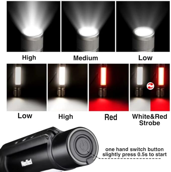 NexTool Rechargeable LED Flashlight, Waterproof, Zoomable, Magnetic, USB Charging, 1000 Lumens, 360 Rotation, 240m Irradiation Distance