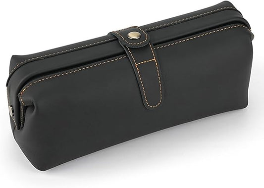 Personalized leather toiletry bag for men, mens travel bag toiletry, small dopp kit waterproof, top grain leather cosmetic bag, shaving bag without zipper