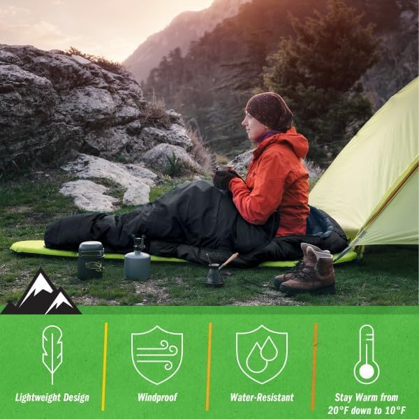 Mummy Sleeping Bag - Water-Resistant Adult Cold Weather Sleeping Bag