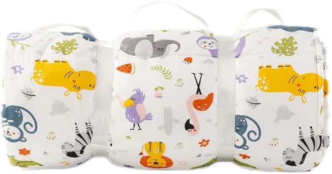 Bunnikins & Clover Toddler Nap Mat with Removable Pillow, Nap Mats for Preschool, Easy Clean Toddler Nap Pad for Kindergarten, Kids Sleeping Bag for Travel Camping