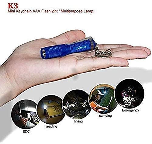 K3 Mini AAA Keychain Flashlight Small High Bright 150 Lumens 3 Modes,Multipurpose Caplamp Camplamp Tablelamp Candle for EDC Dog Walk Emergency Parents Kids Gift