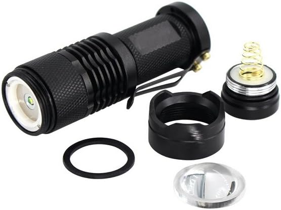 Skysted® (2 Pack A300 Super Mini Bright 300LM Single Mode Zoomable Focus Pocket Flashlight,Powered by 1 x AA or 1 x 14500 Battery(Not Included)