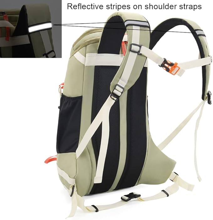 Bseash 40L Waterproof Hiking Camping Backpack with Rain Cover, Outdoor Sport Travel Daypack Rucksack for Skiing Cycling (Gray)