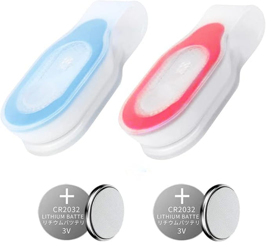 2pcs (Blue+RED) Night Light for Nurse, Hands Free Flashlight,Nurse Light Clip on,Magnetic Flashlight for Walking Running Pets Outdoors Emergency (4 Extra Battery)