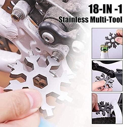 18-in-1 Snowflake Multi Tool Portable Stainless Steel Snowflake Bottle Opener/Flat Phillips Screwdriver Kit/Wrench Tools for Outdoor Camping Tool ,Christmas Gift (Colorful1 PACK)