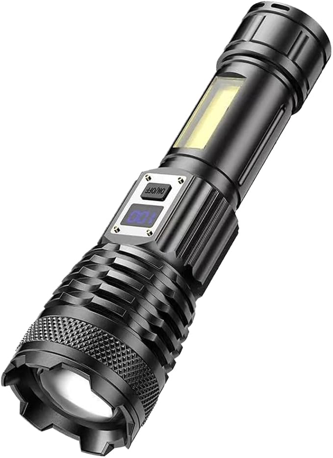 MODOAO LED Flashlights - High Lumens Camping Flashlights with COB Sidelight, Zoomable Beam - Powerful and Bright for Outdoor Use (1 Pack)