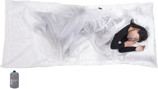 Browint Silk Sleeping Bag Liner, Silk Sleep Sack, Extra Wide 87"x43", Lightweight Travel Sheet for Hotels, More Colors for Option, Reinforced Gussets