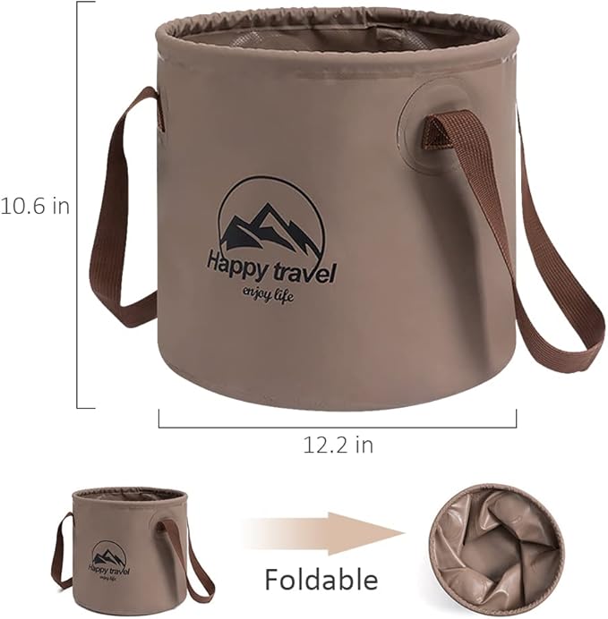 Multi-Function Folding Bucket, 5 Gallon Portable Folding Bucket with Handle, for Outdoor Camping, Hiking, Picnic, Fishing, Gardening, Car Washing