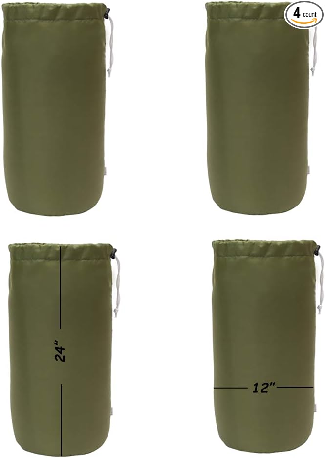 Durable Drawstring Water Resistant Dust Flap Stuff Sack Bag 4-Pack