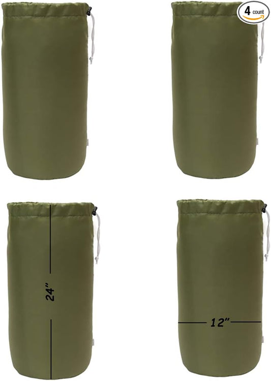 Durable Drawstring Water Resistant Dust Flap Stuff Sack Bag 4-Pack