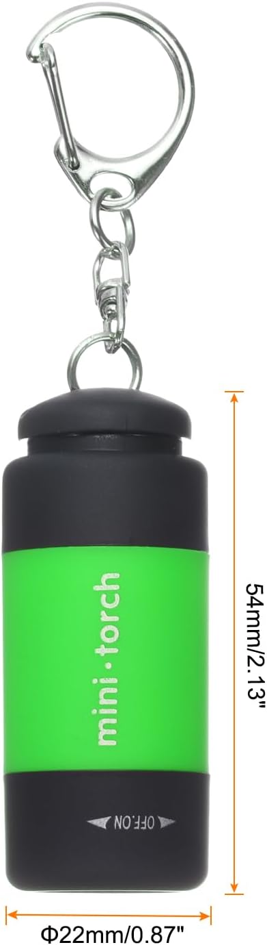 PATIKIL Mini Keychain Flashlight, Pocket LED Flashlight Portable Torch USB Rechargeable for Outdoor Camping Party, Green