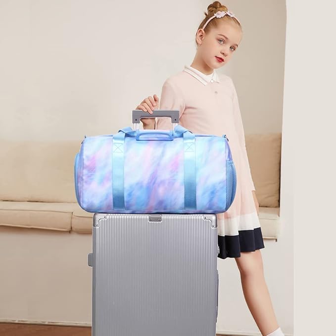 Sports Duffel for Girls Teens Ballet Bag Dance Bag for Girls Gymnastics Bag Overnight Weekender Bags for Teens Travel Duffle Bag for Girls with Shoes Compartments