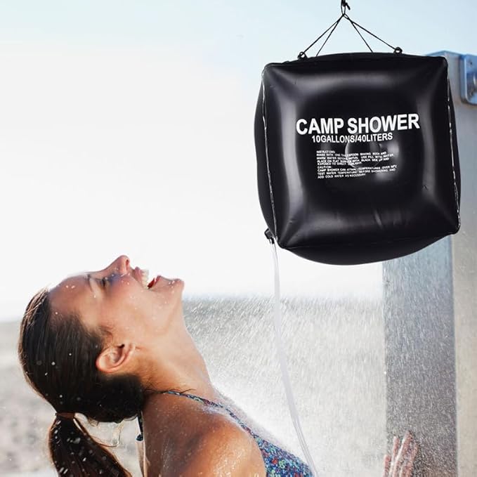 DS. DISTINCTIVE STYLE Camping Shower Bag 10 Gal/40 L Portable Solar Shower Bag with Removable Hose and On-Off Switchable Shower Head for Camping, Hiking, Traveling, Beach Swimming