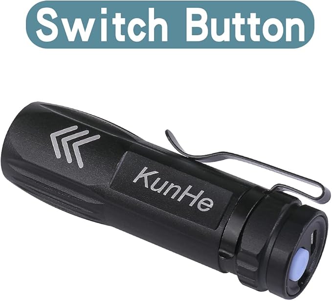 KunHe 5 Pack Mini Small Pocket LED Flashlight, USB Rechargeable Flashlights, High Lumens Bright Powerful EDC Flash Lights, Handheld Flashlights Bulk, Compact Pocket Flashlight with Belt Clip