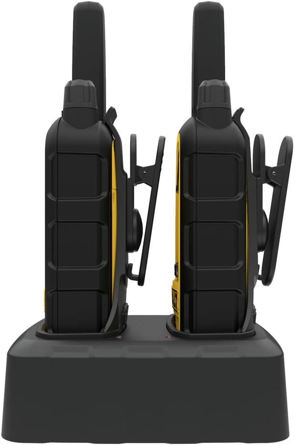 DEWALT DXFRS800 2 Watt Heavy Duty Walkie Talkies - Waterproof, Shock Resistant, Long Range & Rechargeable Two-Way Radio with VOX (2 Pack)