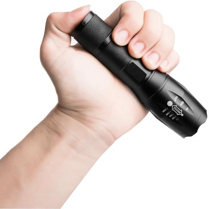 BESTSUN 3000 High Lumens Tactical Flashlights, Military Grade 5 Modes Super Bright LED 18650 Flashlight Focus Torch Lamp Adjustable for Camping Hiking Emergency