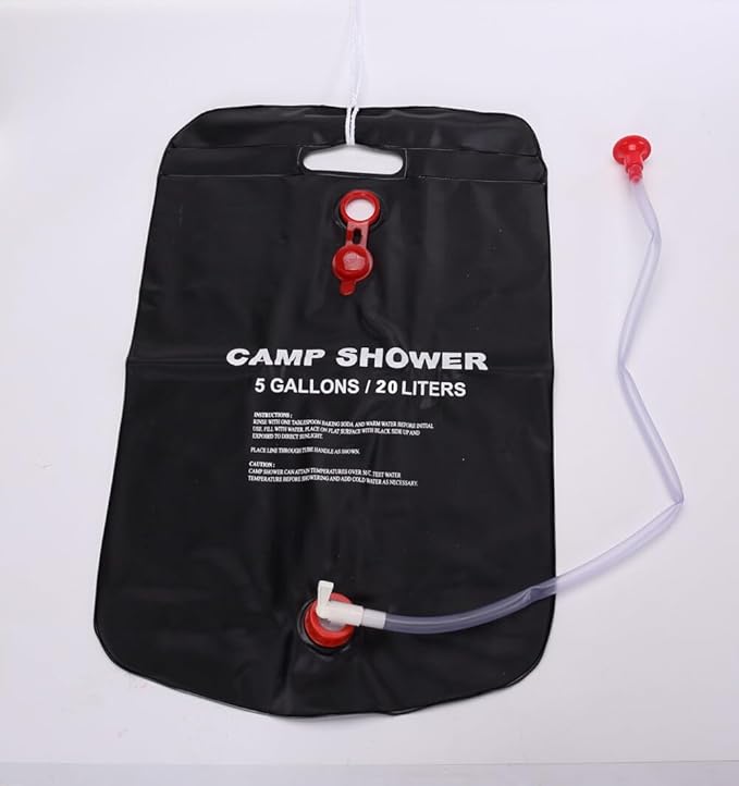 Kangkai Shower Bag for Camp, 5 Gallons/20L,Removable Hose and On-Off Switchable Shower Head for Camping Beach Swimming Outdoor Traveling