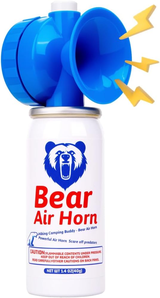 1.4oz Bear Horn,Self Defense, 123dB Loud Air Horn, Audible up to 1/2 Mile, Safety Air Horn for Wild Animals, Bear Alarm for Hiking and Outdoor Protection