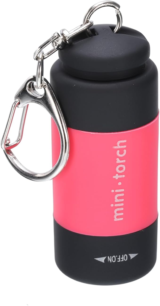 PATIKIL Mini Keychain Flashlight, Pocket LED Flashlight Portable Torch USB Rechargeable for Outdoor Camping Party, Pink