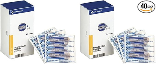 First Aid Only FAE-6101 SmartCompliance Refill Fabric Fingertip Bandages, 20 Count (Pack of 2)